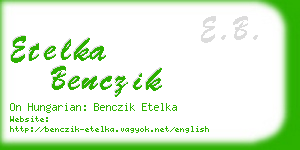 etelka benczik business card